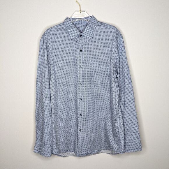 Tasso Elba Other - Tasso Elba Blue Geometric Pattern Button Up Shirt